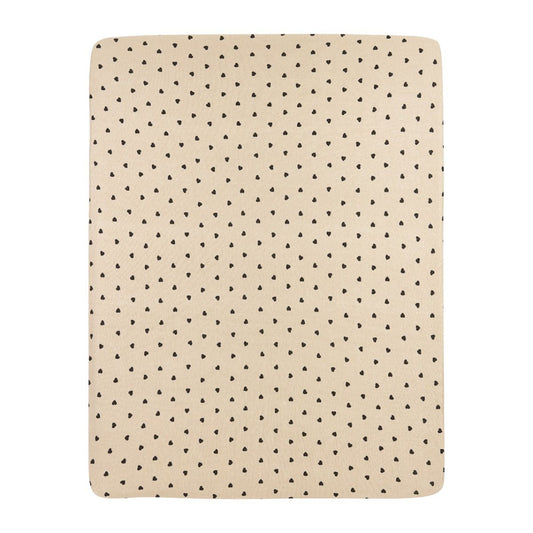 Hoeslaken Boxmatras Meyco Sweet Heart Sand/Black
