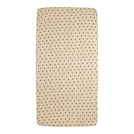 Hoeslaken Co-Sleeper Meyco Sweet Heart Sand/Black