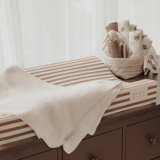 Aankleedkussen Meyco Fat Stripe Taupe