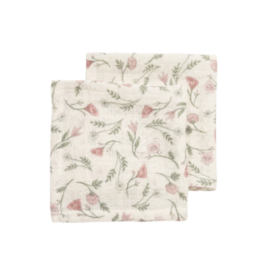 Monddoekjes Meyco Pre Washed Flower Multicolour 2-pack