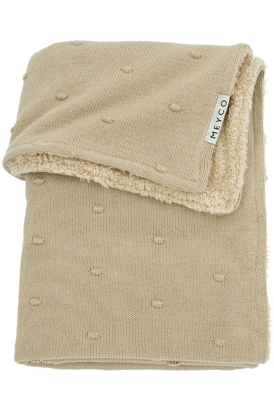 Deken Wieg Meyco Mini Knots Teddy Sand