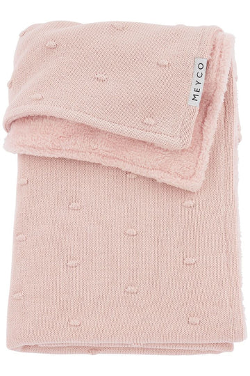 Deken Wieg Meyco Mini Knots Teddy Soft Pink