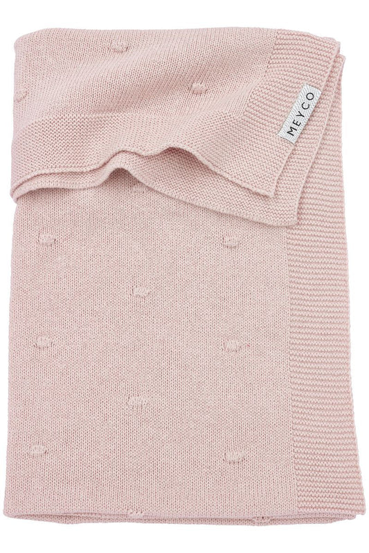 Deken Ledikant Meyco Mini Knots Soft Pink