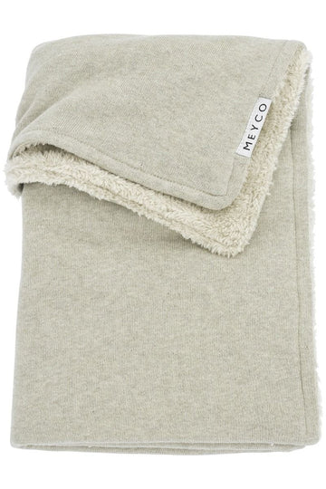 Deken Ledikant Meyco Knit Basic Teddy Sand Melange