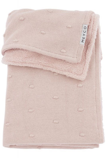 Deken Ledikant Meyco Mini Knots Teddy Soft Pink