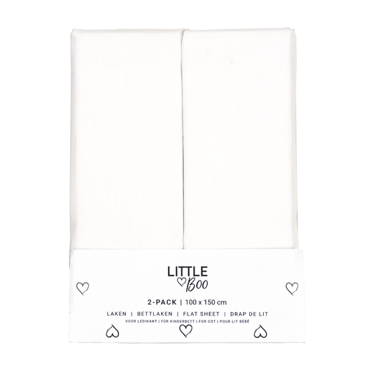 Laken Ledikant Little Boo Uni White 2-pack 100x150