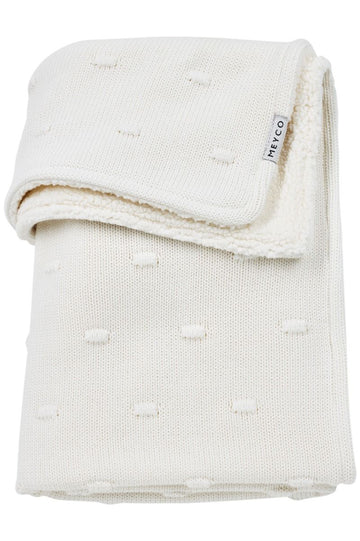 Deken Ledikant Meyco Knots Teddy Offwhite 100x150