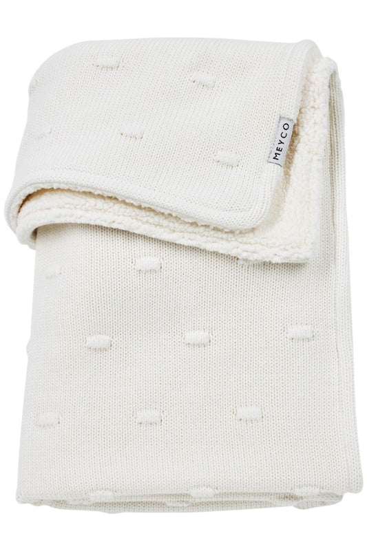 Deken Ledikant Meyco Knots Teddy Offwhite 100x150