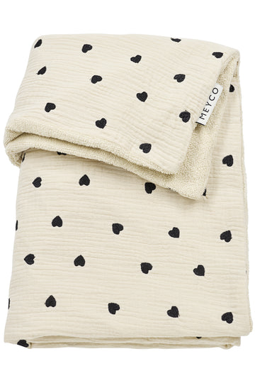 Deken Ledikant Meyco Pre Washed Hydrofiel Sweet Heart Soft Sand
