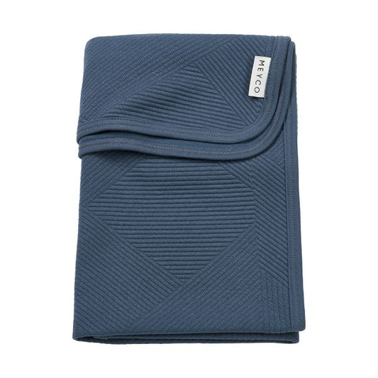 Deken Wieg Meyco Jacquard Pure Indigo