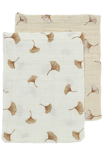 Washandjes Meyco Gingko Offwhite/Soft Sand 2-pack