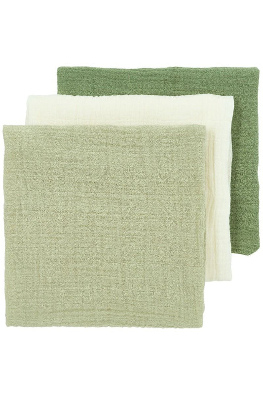 Luier Meyco Pre-Washed Uni Natural/Soft Olive/Olive Green 3-pack