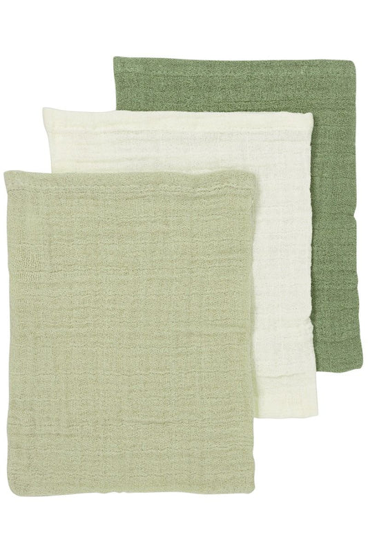 Washandjes Meyco Soft Olive/Olive Green/Natural 3-pack