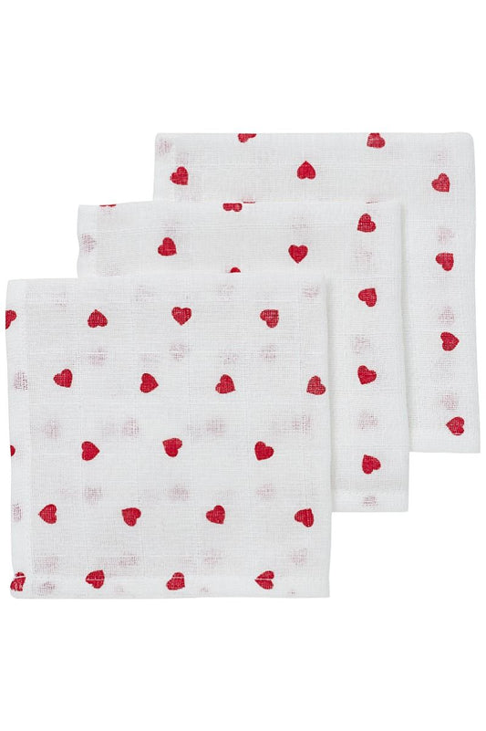 Monddoekjes Meyco Sweet Heart Red 3 st