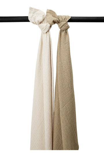 Swaddle Doek Meyco Pre-Washed Soft Sand/Taupe 2-pack