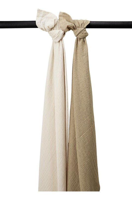 Swaddle Doek Meyco Pre-Washed Soft Sand/Taupe 2-pack