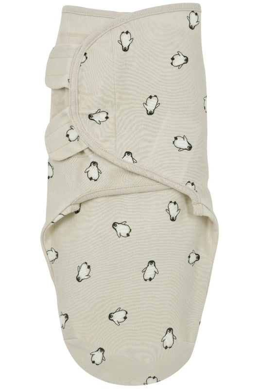 Inbakerdoek swaddle Meyco Penguin Sand 0-3mnd
