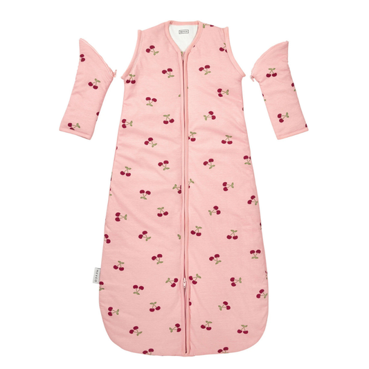 Slaapzak Meyco Gevoerd Afritsbare Mouw Cherry 110cm Soft Rose