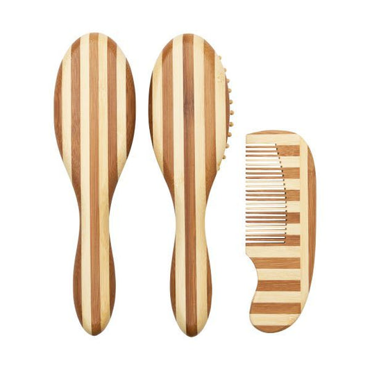 Kapset Meyco Bamboe Strip Natural/Walnut 3-delig