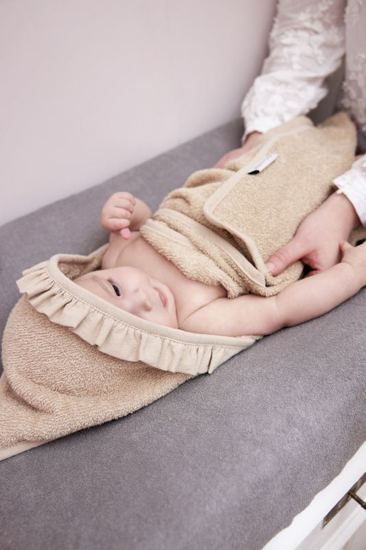 Badcape Meyco Ruffle Badstof Sand