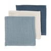 Monddoekjes Meyco Pre-Washed Natural/Jeans Blue/Indigo 3-pack