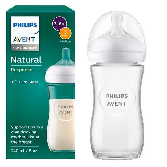 Fles Philips Avent Natural 3.0 240ml Glas
