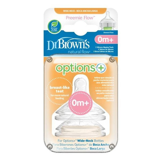 Speen Dr. Brown's Options+ Prematuur Breed 0+mnd 2st