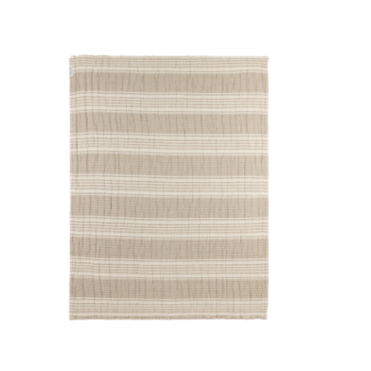 Deken Ledikant Meyco Jacquard Hydrofiel Stripe Sand