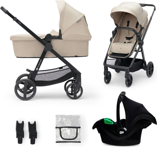 Kinderwagen Kinderkraft Newly 3-in-1 Pro Sand Beige met Autostoel