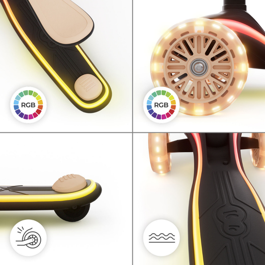 Scooter Kinderkraft Raket Up 2-in-1 Loopfiets En Driewieler Step Beige