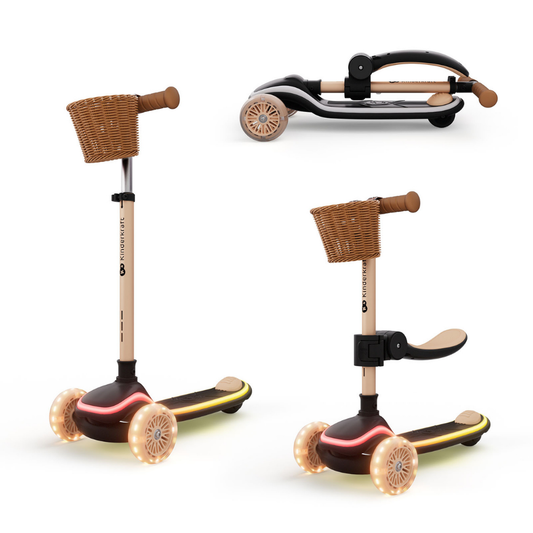 Scooter Kinderkraft Raket Up 2-in-1 Loopfiets En Driewieler Step Beige