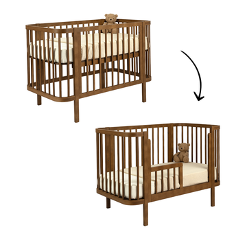 Meegroei Ledikant Novi Kira Incl. Bedzijde 60x120 Walnut