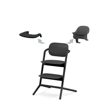 Kinderstoel Cybex Lemo 3-in-1 Stunning Black/Black met Babyset & Eetblad