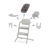 Kinderstoel Cybex Lemo 4-in-1 Suede Grey/Mid Grey met Newbornset + Babyset + Eetblad & Accessoires