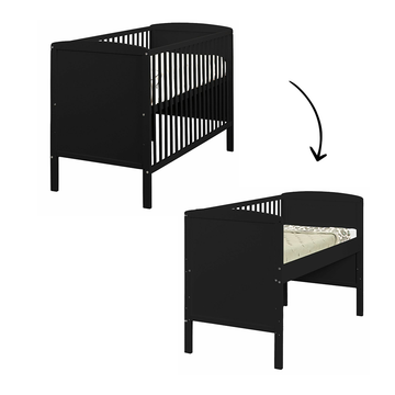 Meegroei Ledikant/Co-sleeper Colorfull Home Lya2 Beuken Black 60x120