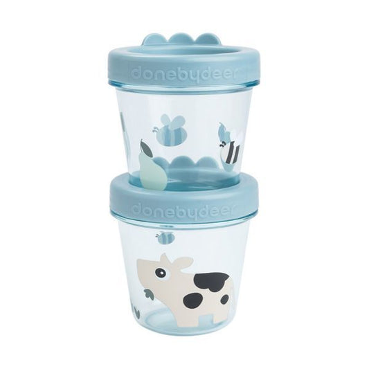 Bewaarbakjes Done by Deer Tiny Farm Blue 2 st