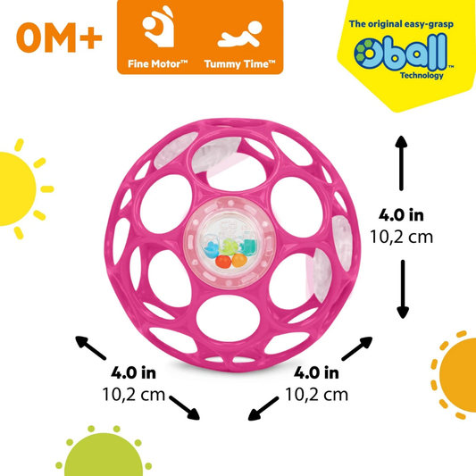 Rammelaar Oball Rattle Easy-Grasp Pink
