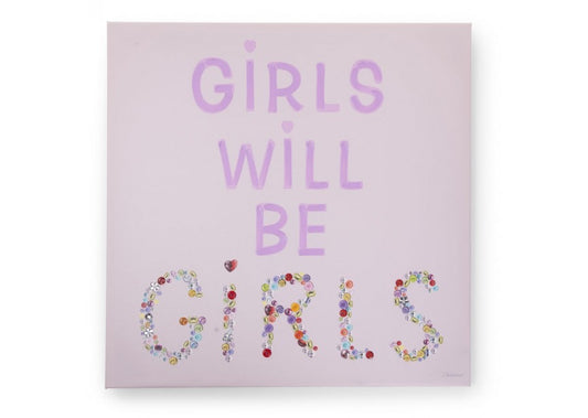 Schilderij Childhome Girls & Buttons 75 x 75cm