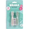 Oefenlepels Béaba Siliconen Sage Green/Velvet Grey 2st