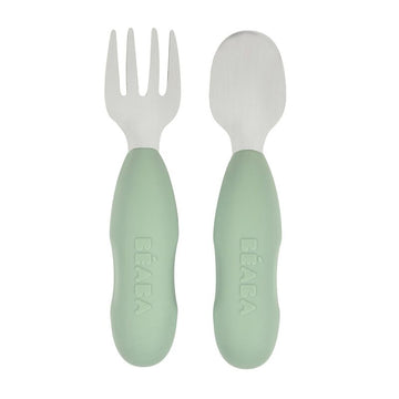 Bestekset Béaba Roestvrijstaal Sage Green 2st