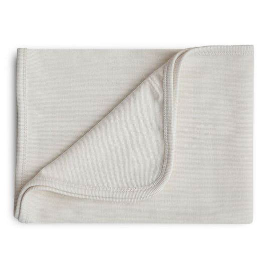 Deken Wieg Mushie Ribbed 80x100 Ivory