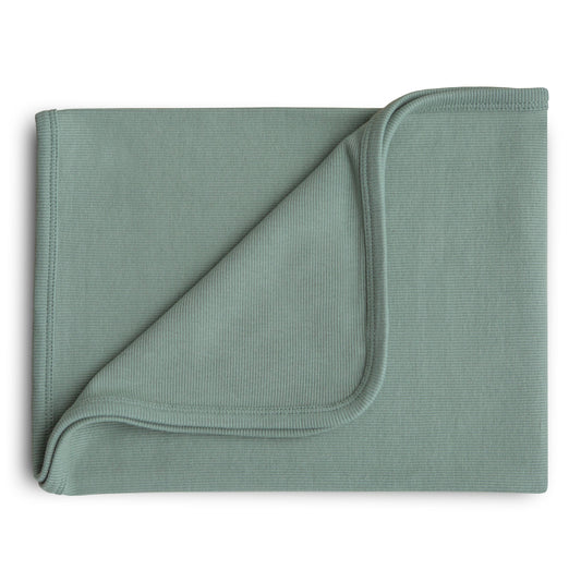 Deken Wieg Mushie Ribbed 80x100 Roman Green