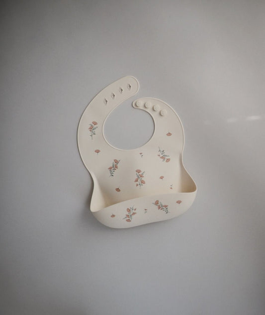 Slabber Mushie Siliconen Pink Flowers