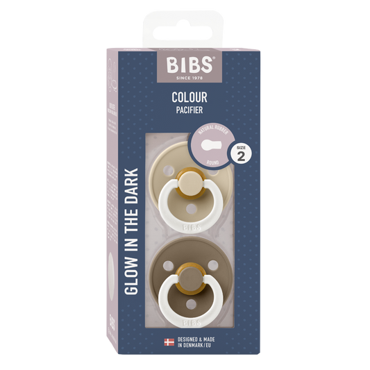 Fopspeen Bibs Glow Vanilla/Dark Oak 6-18mnd 2st