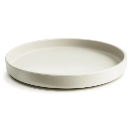 Bord Mushie Rond Silicone met Zuignap Ivory