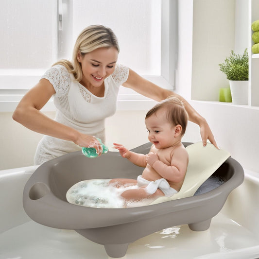 Bathtub Dolu Hippo + Bathseat Stone Grey
