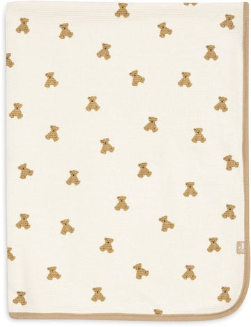 Deken Wieg Jollein 75x100 Mini Teddy Bear Little Waffle