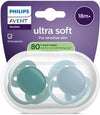 Fopspeen Philips Avent Ultra Soft Blauw/Groen 18mnd