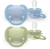 Fopspeen Phillips Avent Ultra Soft Lichtblauw/Groen +0mnd