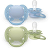 Fopspeen Phillips Avent Ultra Soft Lichtblauw/Groen +0mnd
